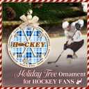 3 x Hockey Christmas Ornament  Holiday Ice Hockey Ornaments Hanging Tree, Wooden & Acrylic Stick on The Rink Decoration - Winter Sport Gifts for Boys, Men, Players, Coaches & Fans