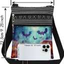 Halloween Night Adjustable Strap Crossbody Bag Glowing Jack-O-Lantern with Moonlit Forest and Bats Print for Adult Messenger Bag Halloween Party or Birthday Celebration Gift for Friend