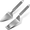 Patelai 2 Pieces Pie Server Set Multi-function Stainless Steel Cake Spatula Knife Stainless, Cake Spatula for Pie Lasagna Cutting (Packing Enhanced Version)