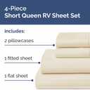 Short Queen Size 4 Piece Sheet Set - RV Short Queen, Ultra-Soft, Breathable & Cooling Bed Sheets Set with Deep Pockets - Hotel Luxury Bedding for Women & Men - Wrinkle Free & Fade Resistant - Wheat