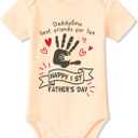 BesserBay Baby Happy 1st Mother's Day 100% Cotton Onesie Fathers Day Outfit Infant Short Sleeve Bodysuit 0-24 Months