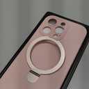 CellEver Strong Magnetic Case for iPhone 15 Pro [for MagSafe Charging] [Camera Protection] Heavy-Duty Protection, Soft Grip Silicone Cover with Kickstand, Chalk Pink