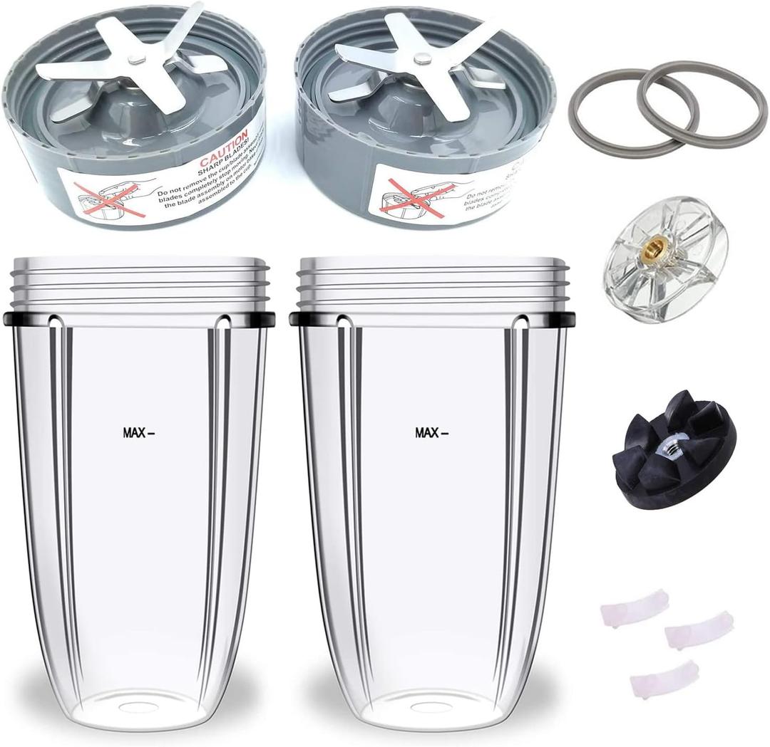 Extractor Blade Replacement Parts & Cups & Rubber Gear & Top Gear & Gaskets & Shock Pad Replacement Parts for NutriBullet Blender Accessories 600W/900W Series