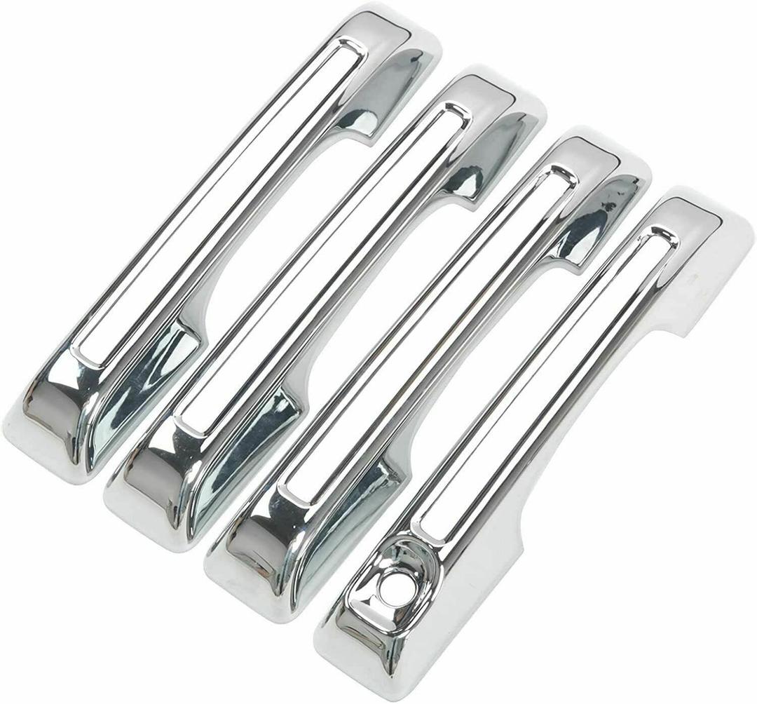7020 Triple Chrome Plated ABS 4 Door Handle Cover Compatible with 2021 2022 2023 + Ford Bronco Sport