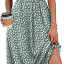 WIHOLL Summer Dresses for Women Flowy Casual Midi Dress Beach Vacation Sundresses with Pockets (Green, S)