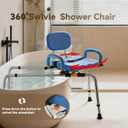 Sliding Shower Chair with Swivel Seat for Tub 450lbs Bariatric 360 Rotating Bathtub Transfer Bench Inside Shower, Adjustable Height & Width Bath Chairs for Adults Seniors Elderly and Disabled