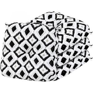 Outdoor Chair Cushions, Outdoor Seat Cushions for Patio Furniture Waterproof with Ties, Replacement Tufted Patio Chair Pads, 19x19x5 inches Set of 3