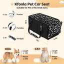 Center Console Dog Car Seat, Portable Pet Cat Puppy Booster Armrest Carseat, Anti-Collapse Pet Car Seat with Safety Leash, Adjustable Straps, Storage Pockets, Support Pet Up to 15lbs (Black)