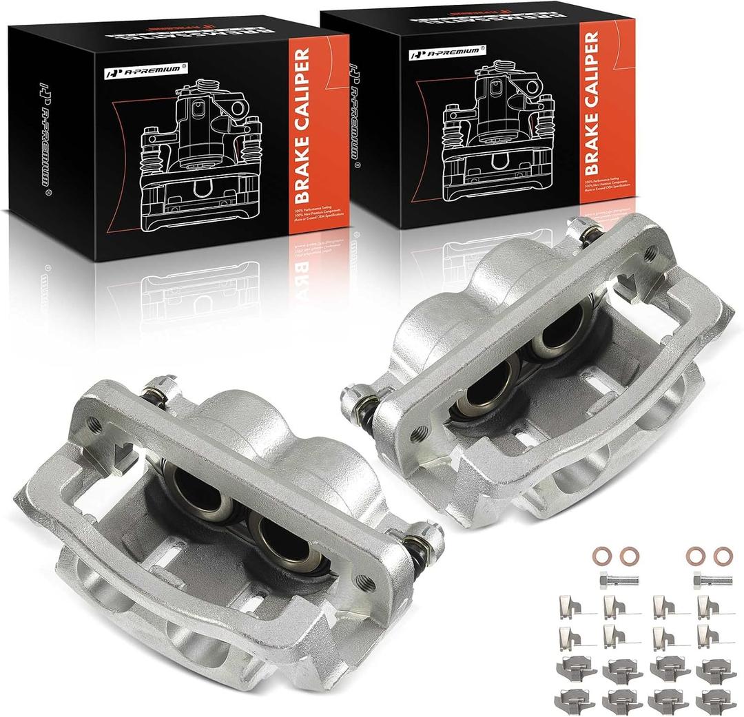 A-Premium Disc Brake Caliper Assembly with Bracket Compatible with Select Ford Models - For F-250 Super Duty/F-350 Super Duty 2005-2012 - Front Driver and Passenger, 2-PC Set