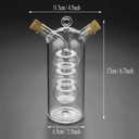 Olive Oil and Vinegar Dispenser Cruet Bottles, 2 in 1 Transparent Dual Glass for Kitchen Cooking Container