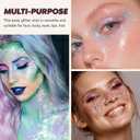 Purple Body & Face Glitter Stick,WaterproofLong-LastingSparkling for Singer Concert Outfits, Festival Rave Mermaid Accessories Chunky Glitter Makeup for Women (03# Purple)
