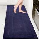 PURRUGS Machine Washable Kitchen Runner Rug 32" x 70", Non-Slip/Skid Hallway Runner Rug, Super Absorbent Soft Area Rug for Kitchen, Hallway & Laundry, Rolled Packaging, Midnight Blue