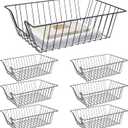 Yeaqee 6 Pcs Letter Tray Wire Paper Trays Stackable File Desk Organizer Metal File Paper Holder Basket for Desk Desktop Letter Storage for Office Home Classroom School(17'' x 12'' x 5 '',Black)