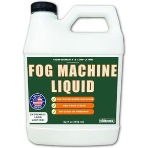 Fog Machine Liquid - 32 oz Tillbrook Fog Machine Fluid - High Density & Long-Lasting Fog Juice - Low-Lying, Universal, Water-Based Solution for Spooky Halloween Parties, Haunted Houses, & Concerts