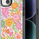 Compatible for iPhone 13 Case Cute Aesthetic - Durable Fashion Funny Phone Case - Girly Passion Flower Pattern Print Cover Design for Woman Girl 6.1 inches Black