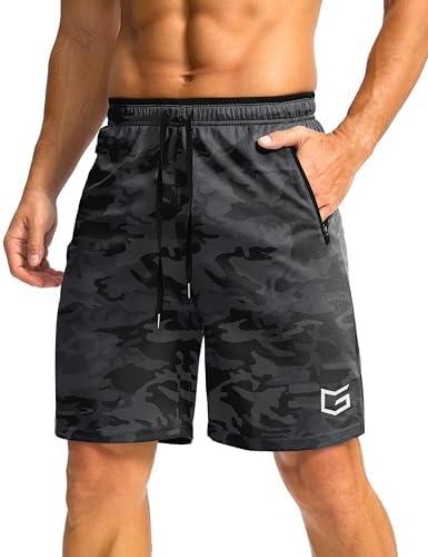 G Gradual Men's Gym Shorts wtih Zipper Pocket 9" Athletic Basketball Mesh Shorts for Men Workout Quick Dry Lightiweight 3XL