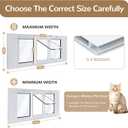 Aluminum Frame Window Cat Door Insert for 27''-32" Sash Windows, Magnetic Flap with 4 Locking Modes, Weatherproof Cat Window Door for Easy Pet Access (27''-32")