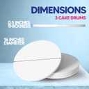 16 Inch Cake Drum Pack of 3 - Smooth-Edged - Sturdy Boards Round - Bend Resistant Multi-Layered Cake Base for Minimalist Displays