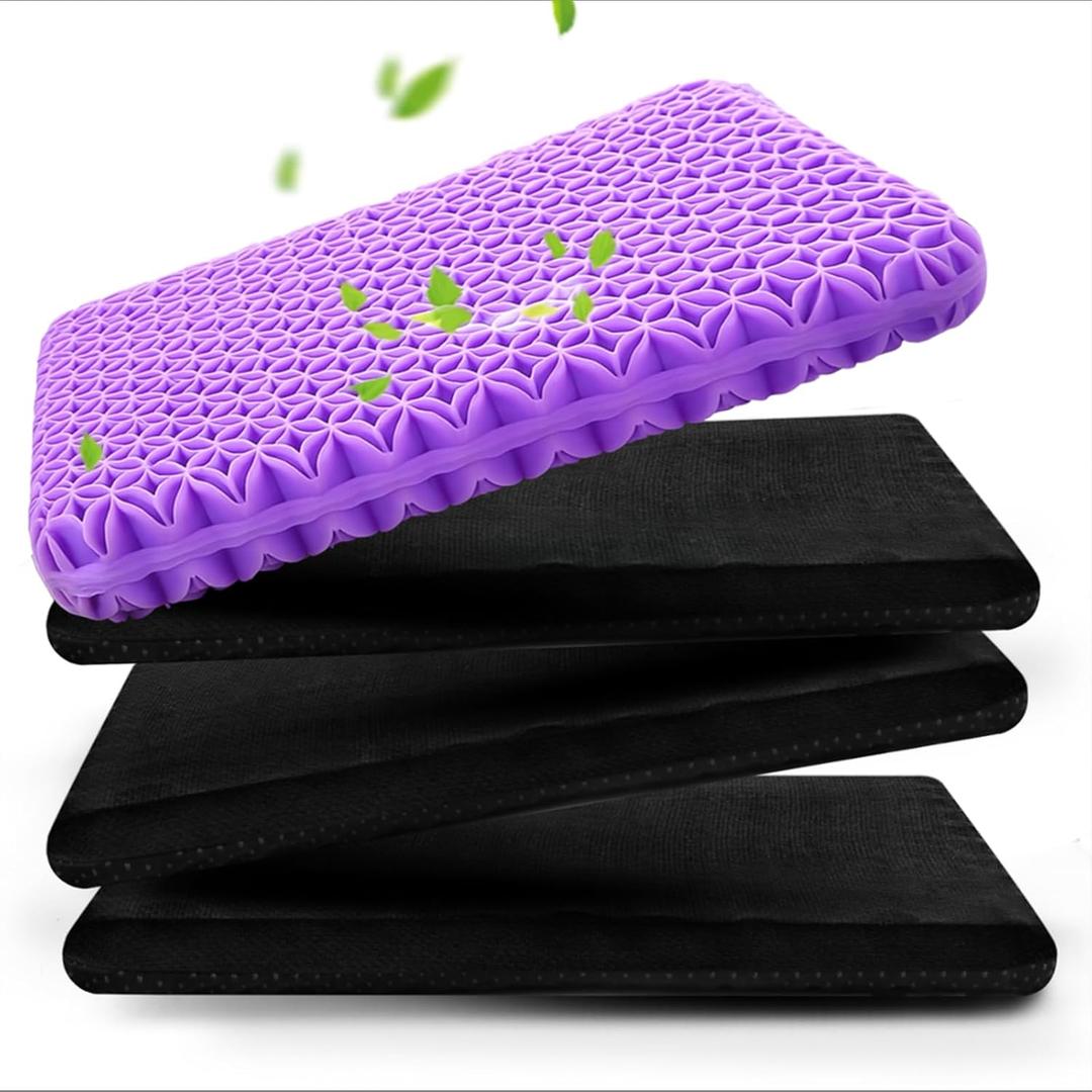 3 Pack Gel Seat Cushion for Long Sitting Pressure Relief Gel Chair Cushions for Hip Pain, Soft & Breathable Comfy Cushion for Office Chair, Wheelchair & Car