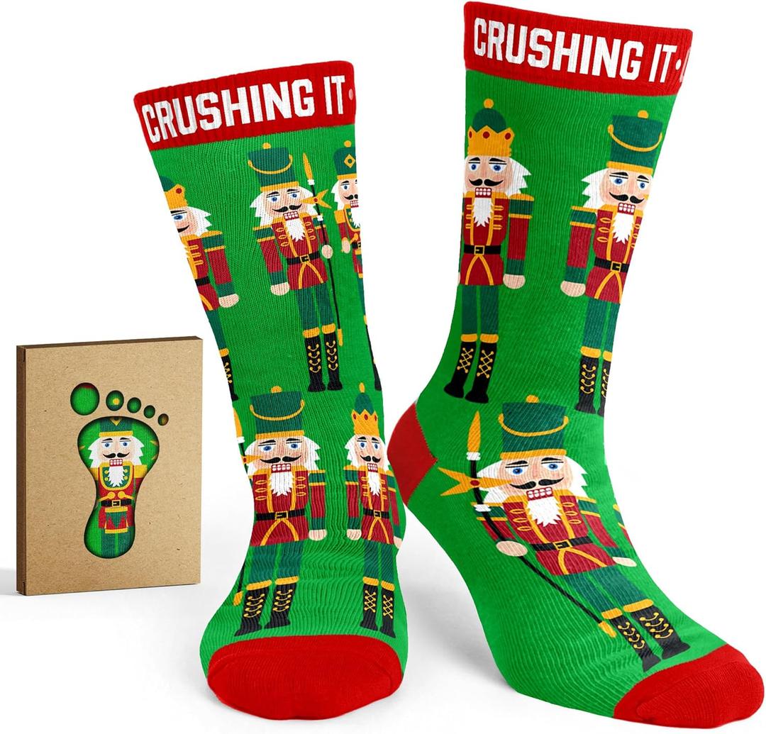 Deez Nuts Socks - Funny Stocking Stuffers for Men and Women, Unique Christmas Gift, Cool Fun Socks for Fitness Enthusiasts, Nut Gift for Nerds, Weird Gifts for Friends, Comfortable and Soft
