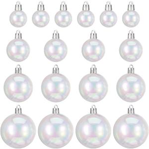 VICASKY Clear Baubles Bauble for Crafting Christmas 18Pcs Ball Handmade Ornaments Sphere Set Round Iridescent Balls Mini Ornament Gradient Colorful Tree Hanging Xmas DIY Rainbow Birthday Wedding