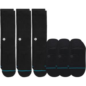 Stance Icon Mixed Socks [6 Pack] (Large, Black)