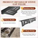2 Pack Expandable Stainless Steel Stove Gap Covers (13.8"-27.6"), Retractable Fill the Gap Between Stove & Counter Top with Heat Resistant Range Trim & Guard, Slide-in Seamless Kitchen Accessory Kit