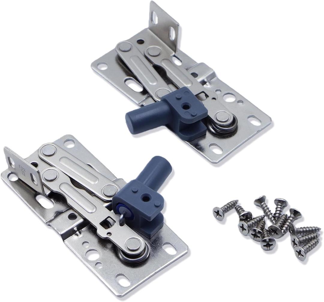 LD-0220-50SC Soft-Close Pivot Hinges 2-Pack, Silent Tip Out Tray & Cabinet Hinges, Heavy-Duty Self-Closing for Kitchen/Bathroom (Silver)