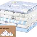 Organic Burp Cloths Baby Boy, Girl - 6-Pack Large 100% Cotton Burping Cloths for Babies, Spit Up Rags, Super Absorbent, Ultra Soft Newborn Rag,Gender Neutral,Machine Washable,Durable(Constellation)