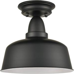 Farmhouse Matte Black Ceiling Light Fixture Rustic Barn Intusrial Semi Flush Mount Ceiling Lights for Kitchen Dining Room Hallway Porch Foyer Entryway Laundry Corridor