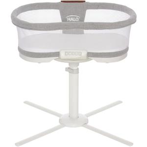 HALO BassiNest Luxe Swivel Sleeper - Over-Bed Baby Bassinet with 360 Rotation, Vibrations, White Noise, and Safe Close-Sleeping Design, Dove Grey Tweed