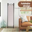 FDW 4 Panel Room Divider and Folding Portable Partition Screen, 6FT Wall Divider Screen for Dorm Bedroom Office, Sand