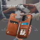 DJDUCK Designed for iPhone 17 Case Wallet with Card Holder, [Magnetic Clasp Cover] [RFID Blocking Leather Protection] Shockproof Women Men Cases 6.3 Inch for Apple 17 Light Brown