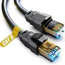 Cat 8 Ethernet Cable, 20ft Heavy Duty High Speed Internet Network Cable, Professional LAN Cable, 26AWG, 2000Mhz 40Gbps with Gold Plated RJ45 Connector, Shielded in Wall, Indoor&Outdoor