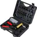 2 in 1 Brake Bleeder Kit with Hand Vacuum Pump with Gauge Adapters Automotive Brake Fluid Bleeding Set with Protected Case for Car Truck Black