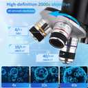 Microscope for Kids & Adults,40X-2000X Microscope with Phone Adapter & Slides Set,Suitable for Students School Lab and Home Education