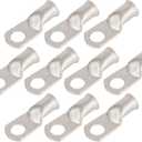 10pcs 2 AWG-3/8(M10) Tinned Copper Ring Terminals Battery Lugs, Heavy Duty Wire Lugs, Battery Cable Connectors