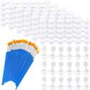 Framendino, 20 Strips 120 Pots Empty Paint Mini Pot Cups Plastic Storage Containers with Lids Pieces Brushes for School Arts Craft Supplies (3ml/0.1oz)