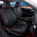 Elantra seat cover for Hyundai Elantra 2021 2022 2023 2024 2025 2026 N Line/Limited/Hybrid Limited 2021-2026 & SEL 2024-2026,Split Rear Seat W/Movable Headrests -Faux Leather-Black and red