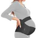 ChongErfei Maternity Belt Pregnancy Belly Band 3 in 1 Maternity Support Belt for Pregnant Back/Pelvic/Hip Pain, Maternity Band Belly Support for Pregnancy (Black, XL:Fit Ab 46"-57.2")