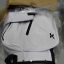KVV Lightweight Golf Stand Bag with 7 Way Full-Length Dividers, 5 Zippered Pockets, Automatically Adjustable Dual Straps, Elegant Design, White 
