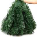 50 Feet Christmas Greenery Garland Decorations, Artificial Green Pine Soft Tinsel Xmas Tree Decor Non-Lit for Stairs Mantle Fireplace Home Indoor Outdoor Holiday Party