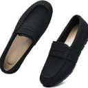 Vespiero Loafers for Women Comfortable Slip on Work Flats Shoes Womens Dressy Casual Walking Shoes, Size 7 (Black)