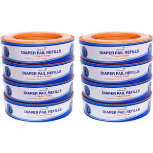 Compatible with Diaper Genie Pails, 8-Pack, 2600 count