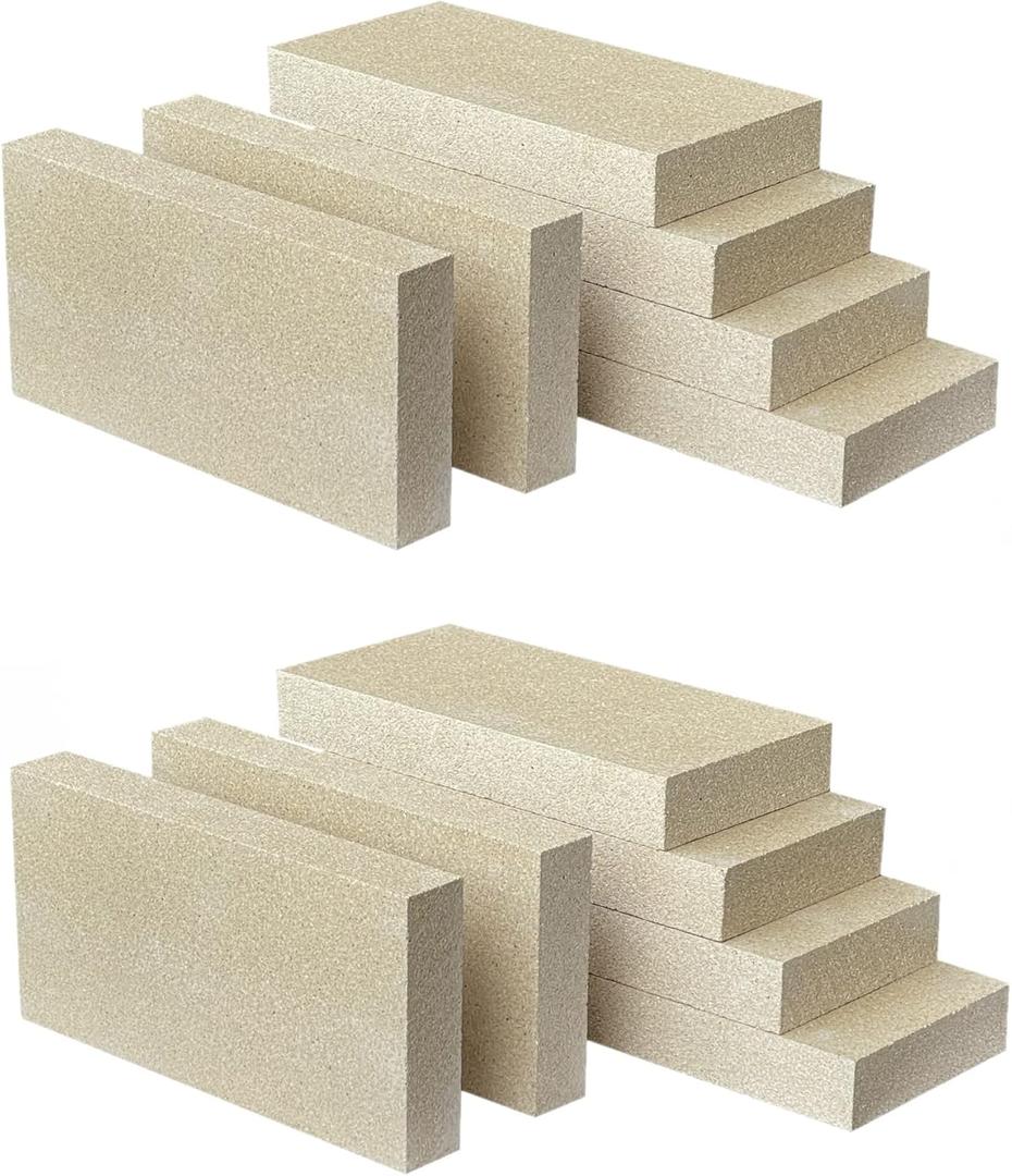 Woodstove Firebricks, Upgrade Fire Bricks Replacement for US Stove FBP6, Size 9" x 4-1/2" x 1-1/4", 12-Pack