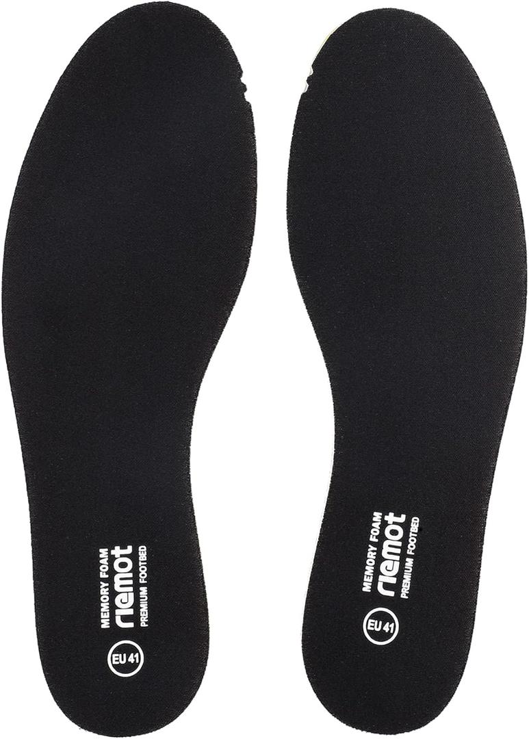 riemot Memory Foam Insoles for Men Women Super Soft Replacement Innersoles for Slippers Sneakers Running Shoes Boots Liners Comfort Cushioning Shoe Insert Black EU 46