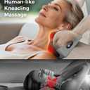 Upgraded 3-in-1 Neck Massager Pillow with Heat, Portable Cordless Neck Massager for Pain Relief Deep Tissue, Rechargeable Pillow Massager for Neck & Shoulder Relaxation (Gray)
