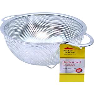 Tablecraft 1.5 Quart Colander with Handles, Stainless Steel
