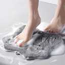 Shower Foot Scrubber, Shower Foot and Back Scrubber with Suction Cups, Shower Silicone Foot Washer for Exfoliating MassageGrey