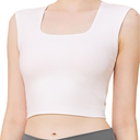 CYVESOULA Women's Sleeveless Crop Top Square Neck Trendy Tank Tops for Women XL